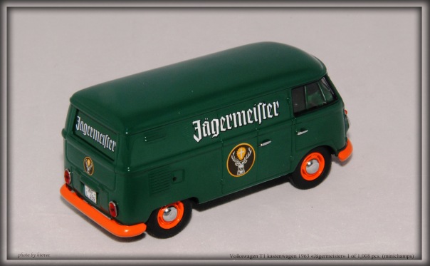 Volkswagen T1 kastenwagen, 1963 «Jägermeister», le 1 of 1,008pcs. (minichamps)