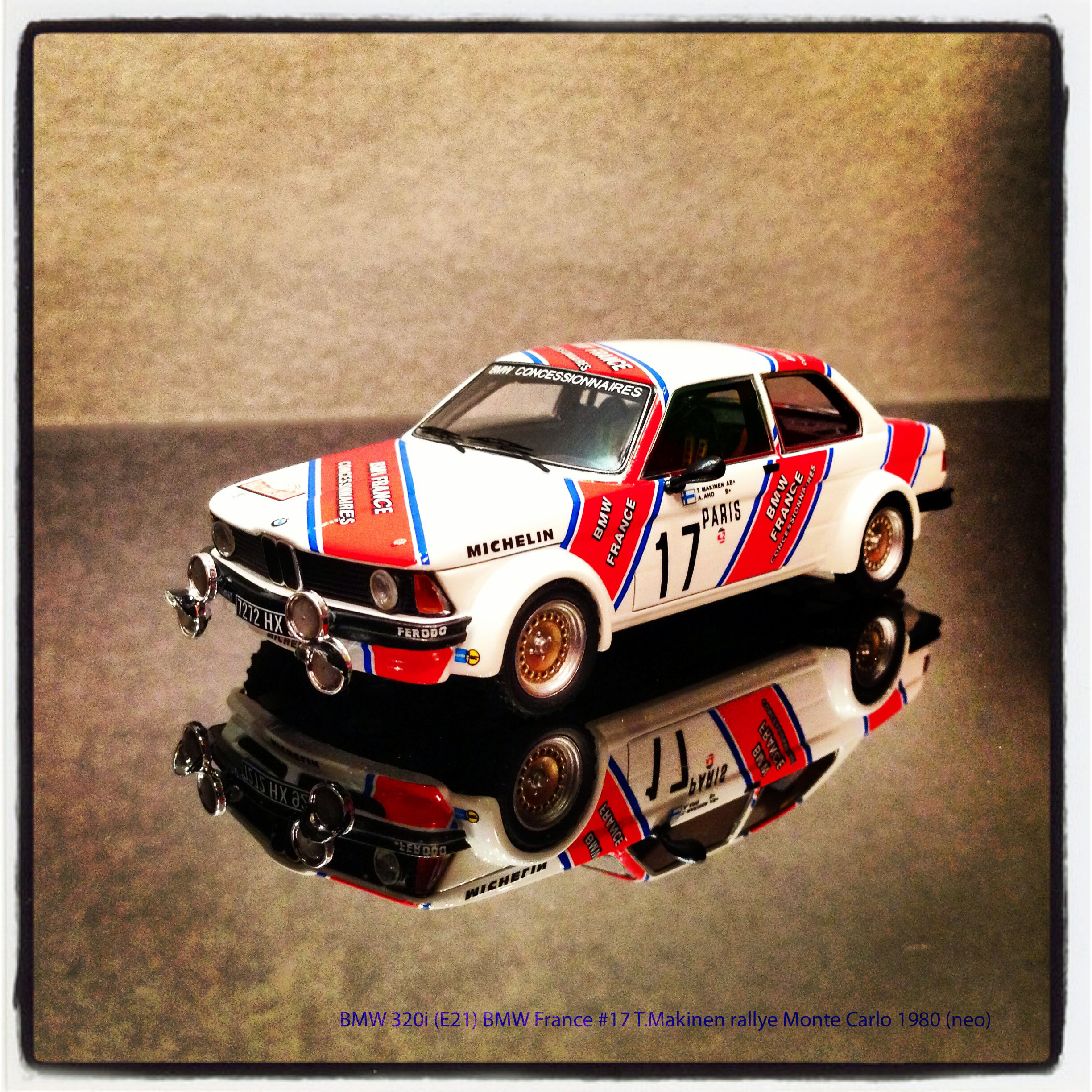 BMW 323 (E21) BMW France, rallye Monte Carlo 1980, #17 T.Makinen (neo)