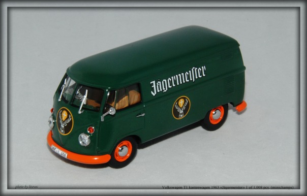 Volkswagen T1 kastenwagen, 1963 «Jägermeister», le 1 of 1,008pcs. (minichamps)