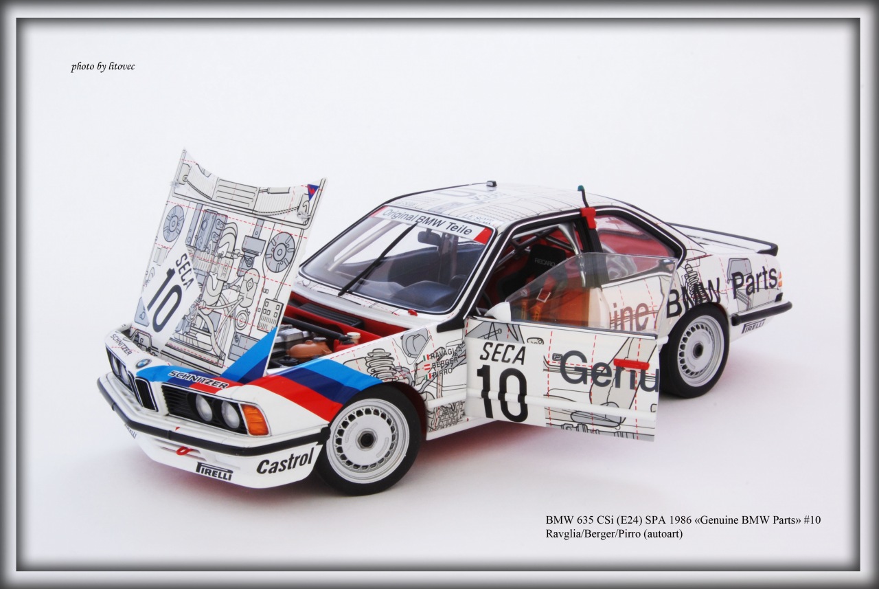 BMW 635 CSi (E24) SPA 1986, «Genuine BMW Parts», #10 Ravglia/Berger/Pirro (autoart)
