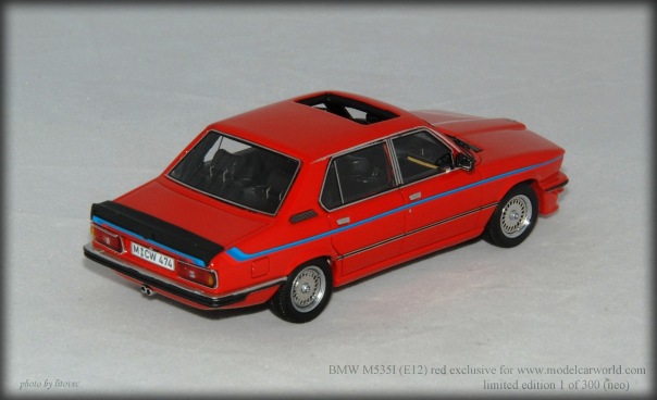 BMW M535I (E12) red, exclusive for www.modelcarworld.com, le 1 of 300pcs. (neo)